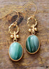 Boho Earrings, Dangle Earrings, Green Onyx